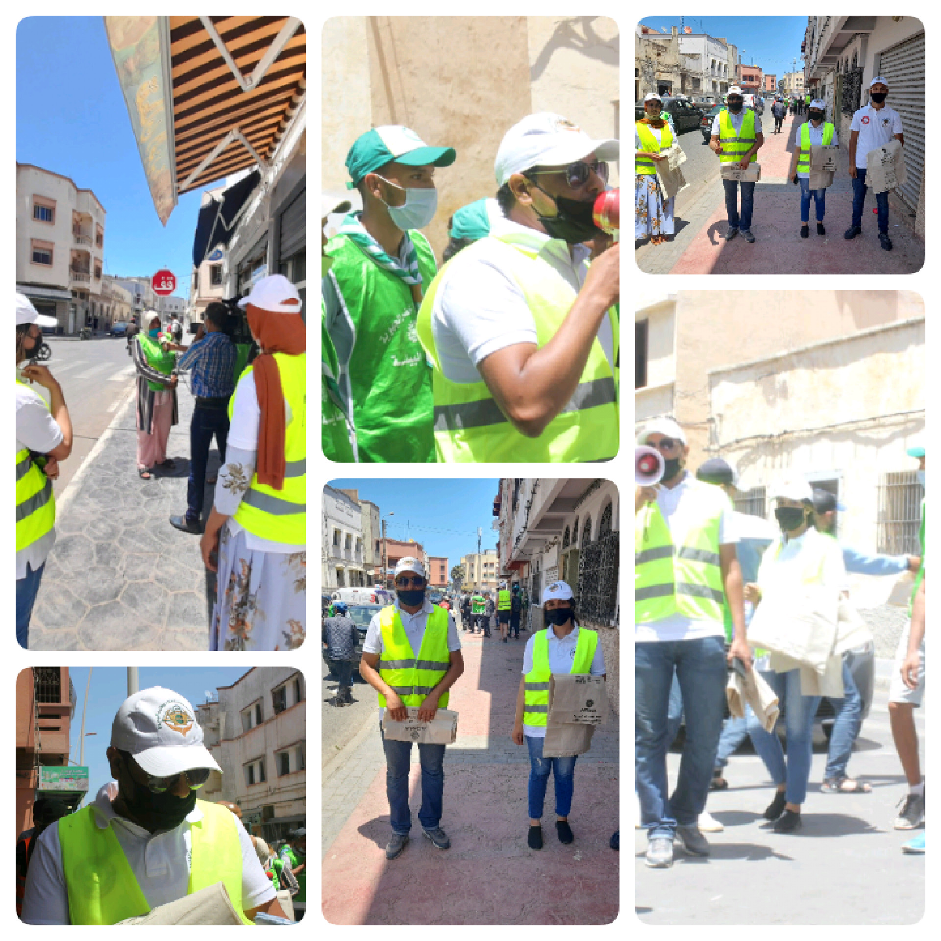 جمعية حماية المستهلك باقليم الجديدة تشارك في حملة للتحسيس وتوزيع للاكياس حفظا للبيئة خلال عيد الأضحى