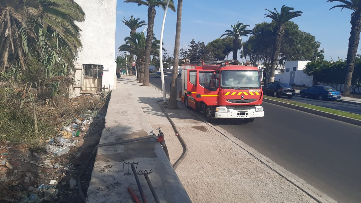 السيطرة على حريق بمدخل الجديدة قرب المخيم السابق لocp