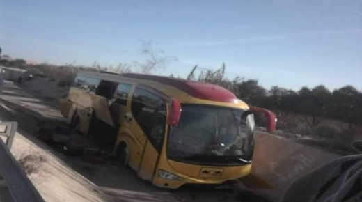 سقوط “حافلة” في قناة لتصريف مياه الأمطار باشتوكة أيت باها