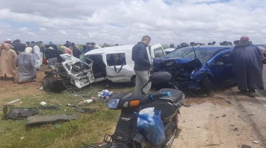 حادثة سير تخلف قتيل و12 مصاب نواحي الزمامرة اقليم سيدي بنور