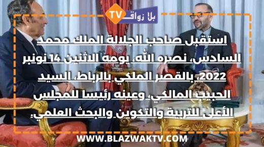الملك محمد السادس يستقبل الحبيب المالكي ويعينه رئيسا للمجلس الاعلى للتربية والتكوين والبحث العلمي