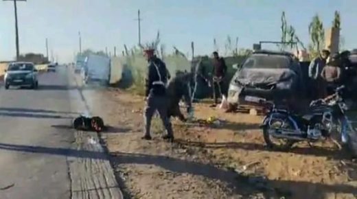قتلى وجرحى في حادثة سير بين دراجة نارية وسيارة نقل العمال الزراعيين بآيت اعميرة اشتوكة أيت باها