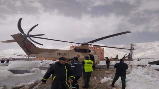 نقل امرأة حامل بواسطة هليكوبتر إلى المستشفى بورزازات