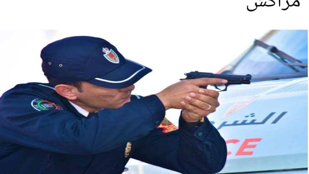 مراكش…مفتش شرطة  يضطر لإستعمال سلاحه الوظيفي لتوقيف شخص  كان في حالة إندفاع