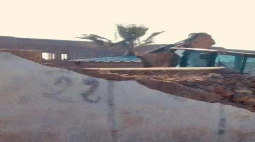 حد السوالم..سقوط جدار مؤسسة تعليمية وإصابة شخصين