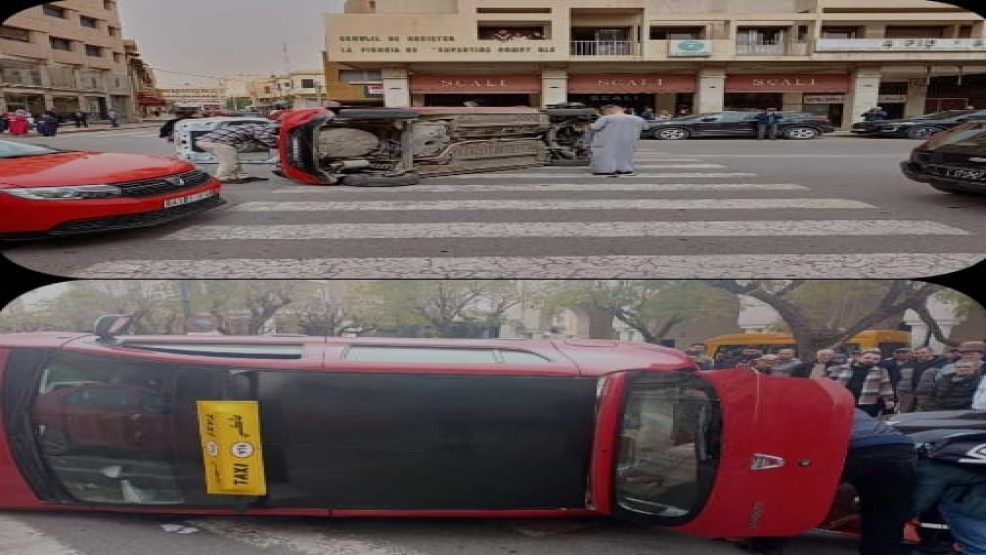 وجدة: انقلاب سيارة بسبب السرعة وانعدام احترام قانون السير