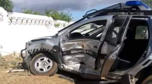 رأس الماء ..تعرض سيارة الدرك الملكي للدهس