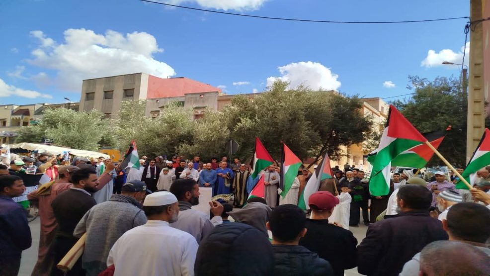 سيدي بنور.. وقفة احتجاجية لدعم كفاح الشعب الفلسطيني