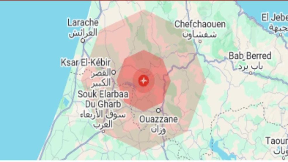 عاجل ..هزة ارضية تضرب شمال المغرب حدد مركزها قرية تاطوفت ضواحي القصر الكبير