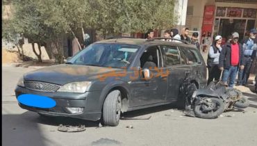 وجدة ..حادثة سير بين سيارة خفيفة ودراجة نارية بحي الاندلس
