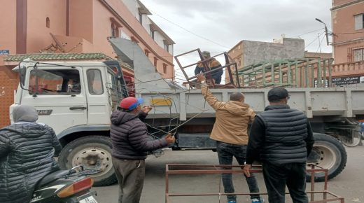 السلطات المحلية بالملحقة الإدارية الثانية بمدينة اليوسفية تنفذ حملة لتحرير الملك العمومي بحي التقدم