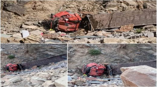 اقليم الحوز ..حادثة سير بإجوكاك تودي بحياة سائق شاحنة فيما اصابة شخصين اخرين