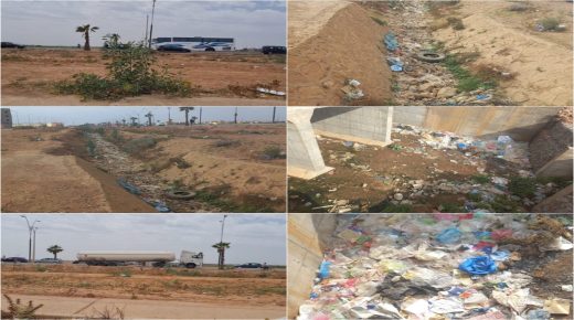 سيدي بنور..مدخل المدينة من جهة طريق مراكش _ الجديدة ” أوساخ ونفايات تقض مضجع الزائرين مع بداية الصيف “