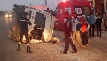 بيوكرى اشتوكة أيت باها..حادثة سير تخلف 19 مصابا لعمال زراعيين