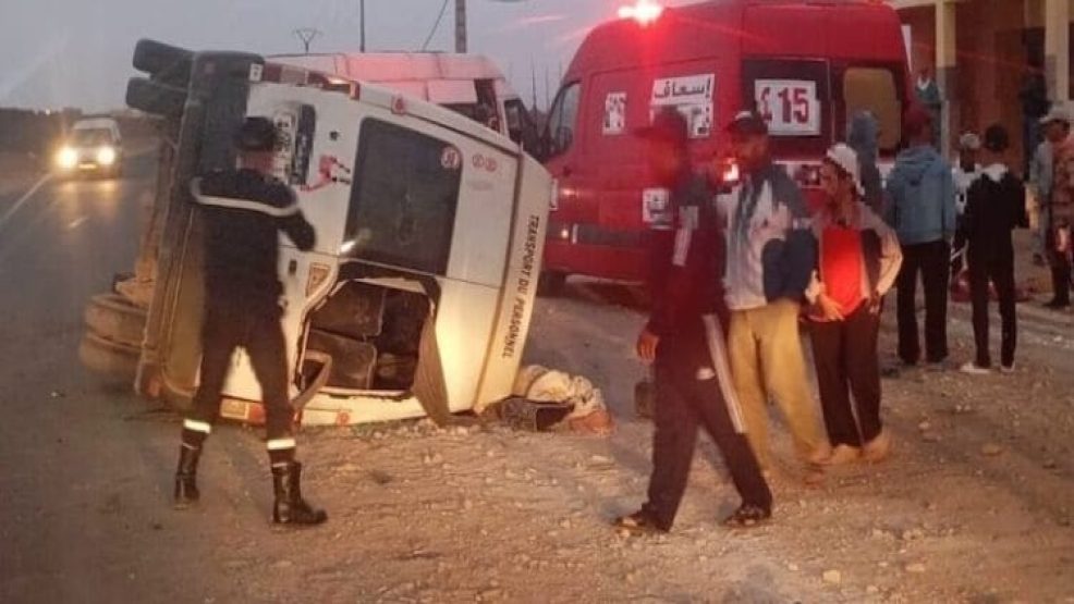 بيوكرى اشتوكة أيت باها..حادثة سير تخلف 19 مصابا لعمال زراعيين