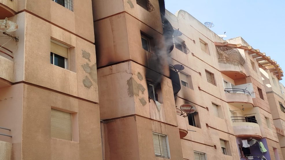 عاجل من مدينة الجديدة .. حريق مهول يهز احد البيوت حي السعادة
