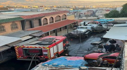 تازة العليا تستيقظ هذا الصباح على حادثة حريق بمتاجر قبة السوق