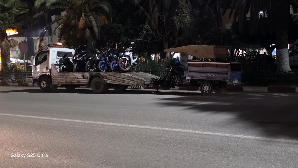 سيدي سليمان ..حملة أمنية للتصدي لمخالفات سائقي الدراجات النارية