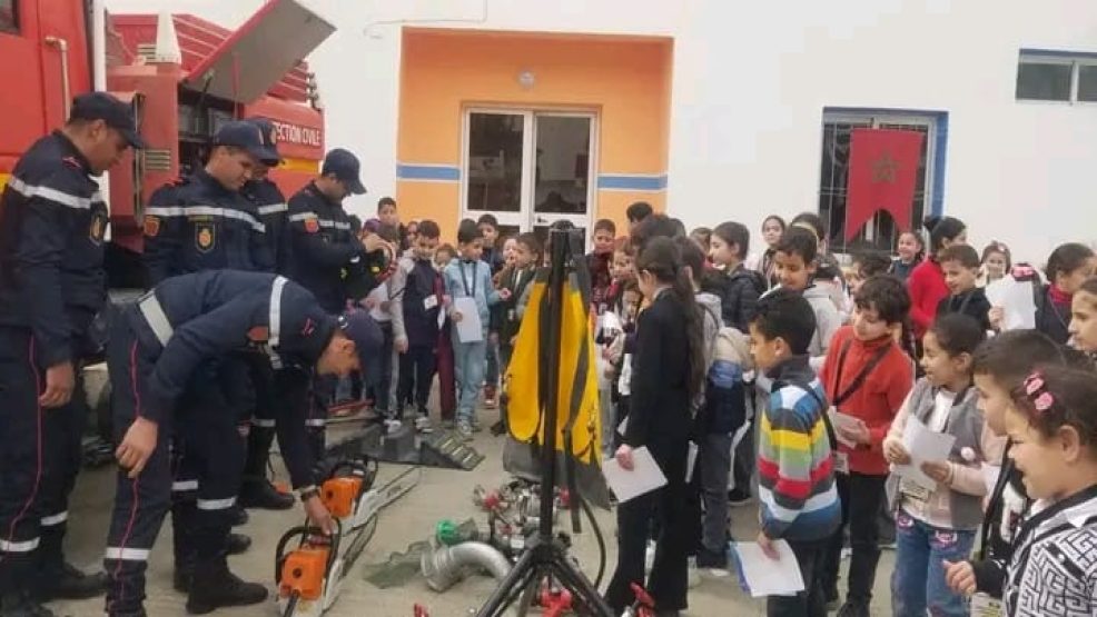 ترجيست.. تلاميذ مؤسسة منارة يزورون مركز الوقاية المدنية بمناسبة اليوم العالمي للوقاية المدنية