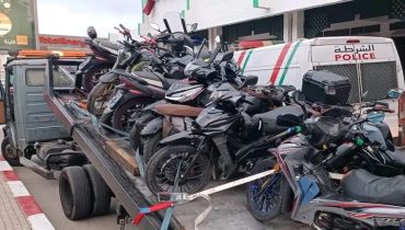 حملات أمنية مكثفة بأيت ملول: حجز المئات من الدراجات النارية المخالفة