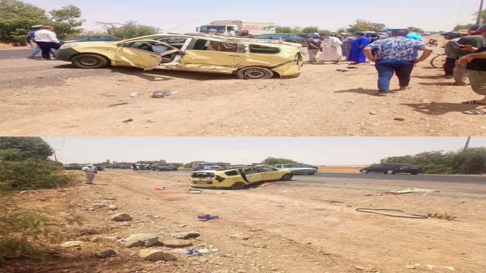 خريبكَة..حادثة سير مأساوية على طريق بوجنيبة تخلف قتيلاً وستة مصابين