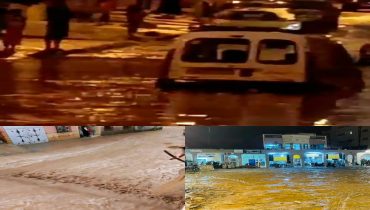 وادي زم.. عاصفة رعدية قوية مصحوبة بتساقط كثيف للبرد تتسبب في أضرار مادية