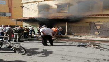 حريق مهول يلتهم محلاً لخياطة وتنجيد الأفرشة بالفقيه بن صالح