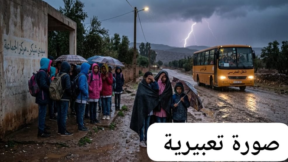 سيدي شيكر.. معاناة التلاميذ في انتظار النقل المدرسي تحت الأمطار والرعد والتبروري تثير تساؤلات حول الحلول الممكنة