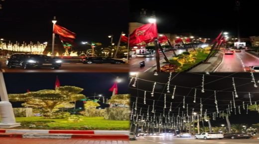 العيون تتزين بالأعلام الوطنية استعداداً للاحتفاء بعيد الوحدة والذكرى الـ51 للمسيرة الخضراء