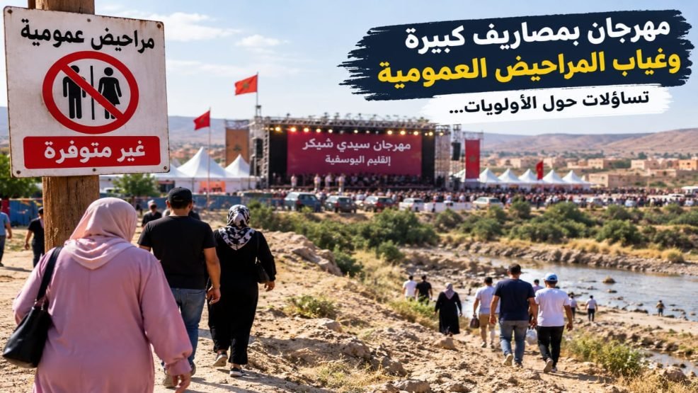 إقليم اليوسفية سيدي شيكر.. مهرجان بمصاريف كبيرة وغياب المراحيض العمومية يثير تساؤلات حول الأولويات